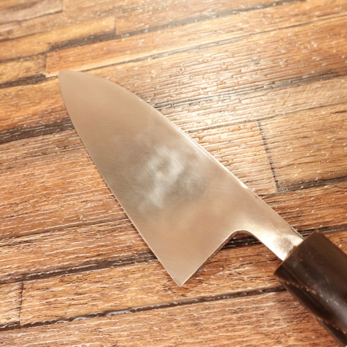 Kiya Deba Knife, Sharpened, Kiya Yoshihisa, Water Buffalo Handle, Small Deba, Near Unused, 135mm