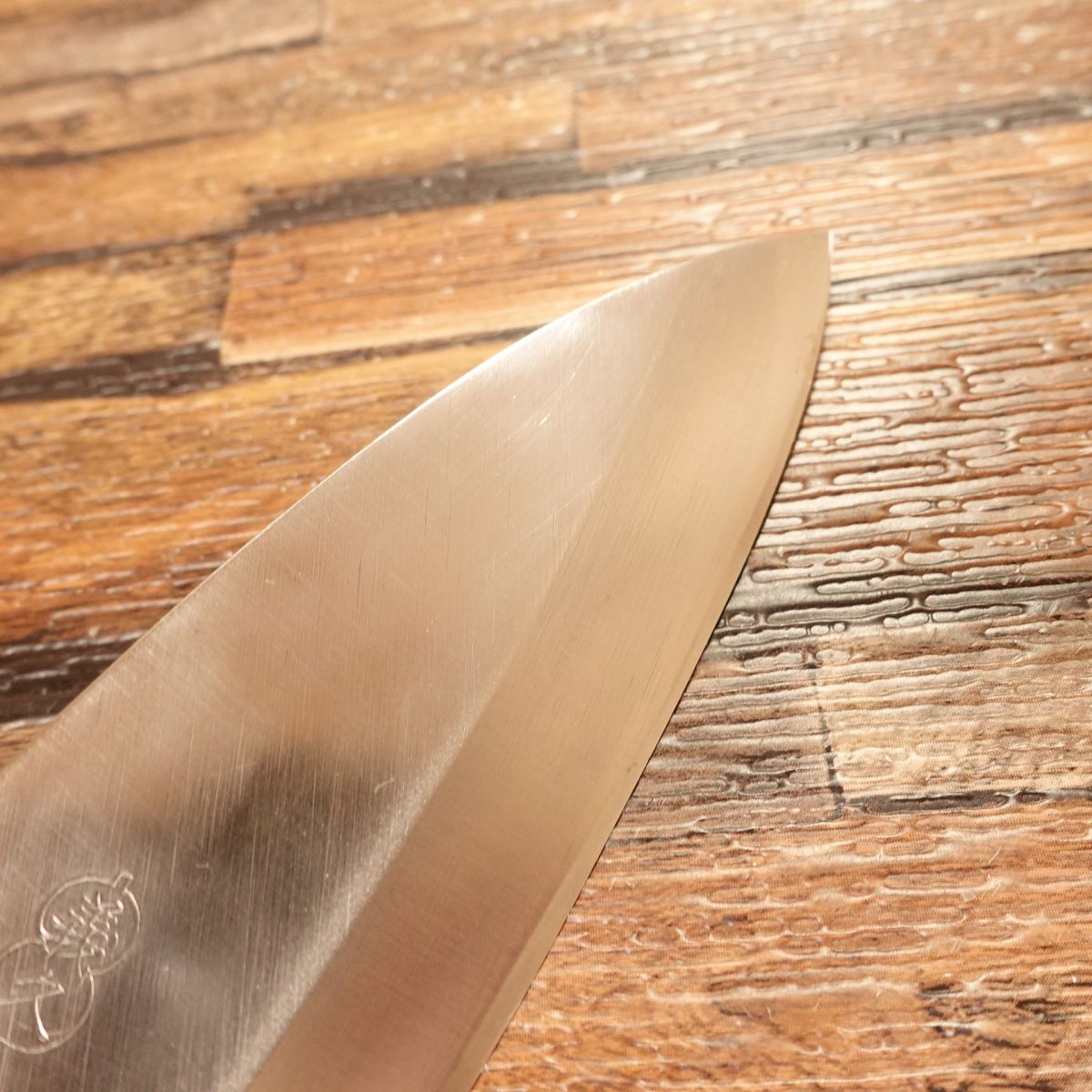 Kiya Deba Knife, Sharpened, Kiya Yoshihisa, Water Buffalo Handle, Small Deba, Near Unused, 135mm