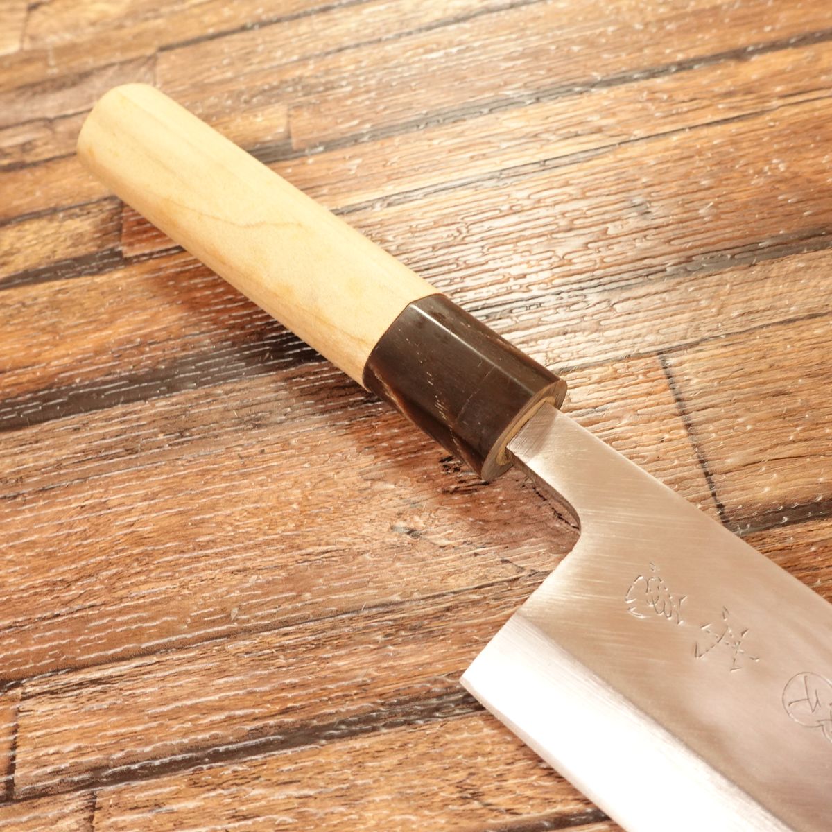 Kiya Deba Knife, Sharpened, Kiya Yoshihisa, Water Buffalo Handle, Small Deba, Near Unused, 135mm