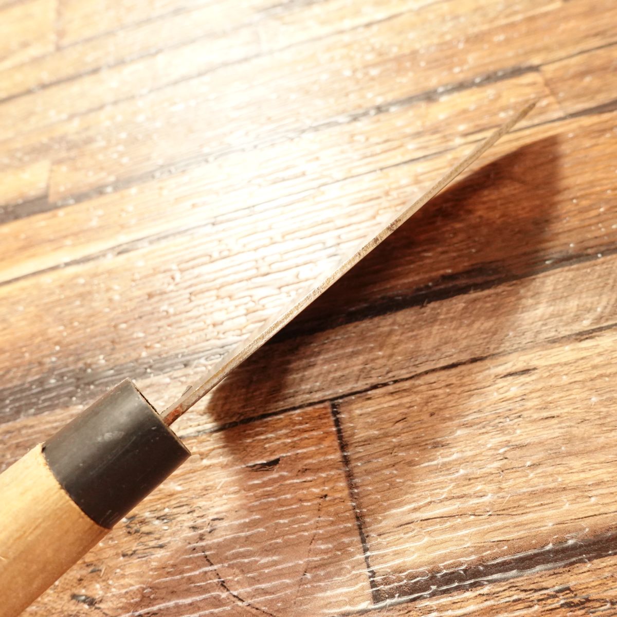 Kuro-Uchi Aji-Kiri Knife, Sharpened, Small Deba Knife, Double Bevel, Hagane, Thin Blade, 100mm