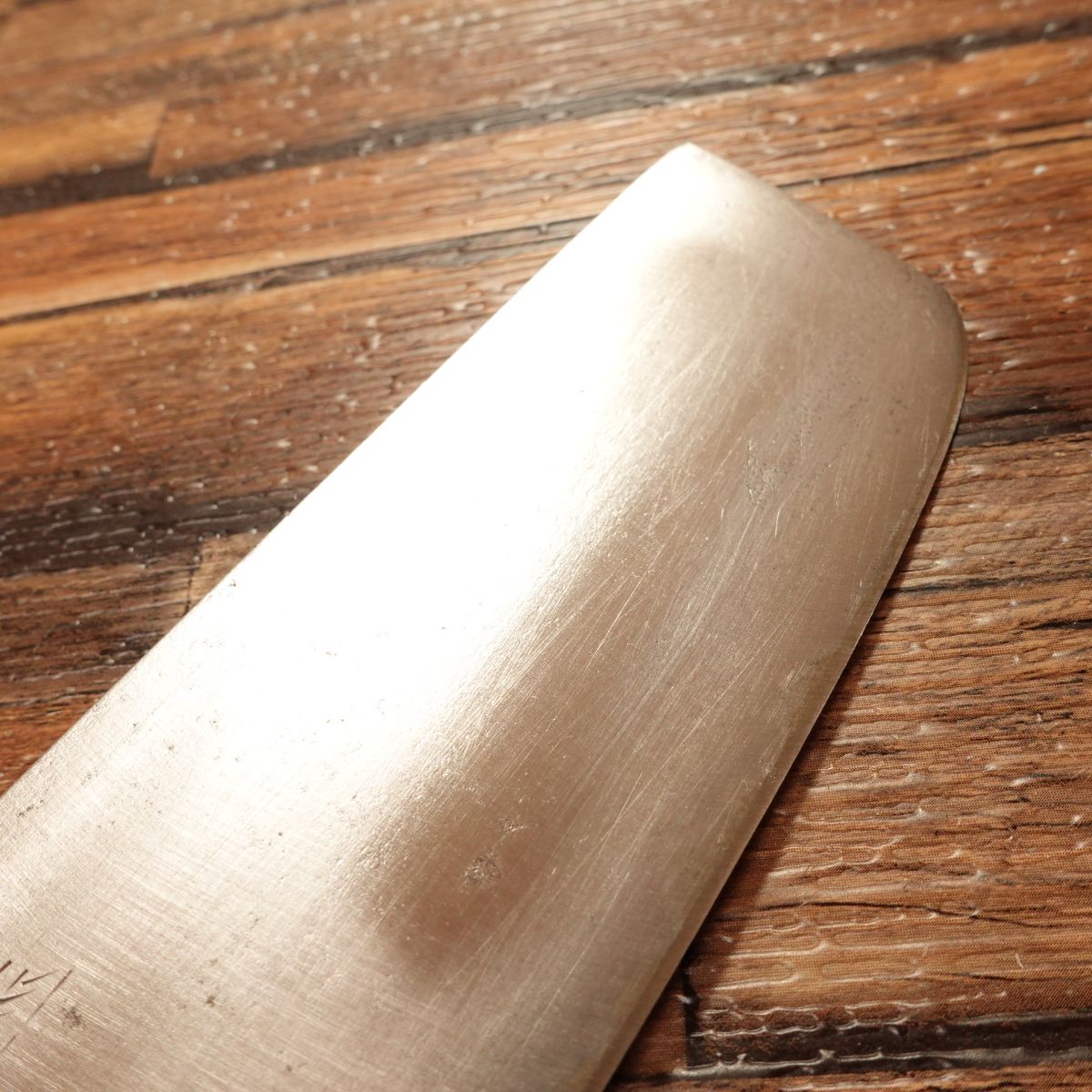 Seki Aozora Nakiri Knife, Sharpened, Water Buffalo Handle, Aogami Steel, Nakiri, Double-Bevel, 160mm