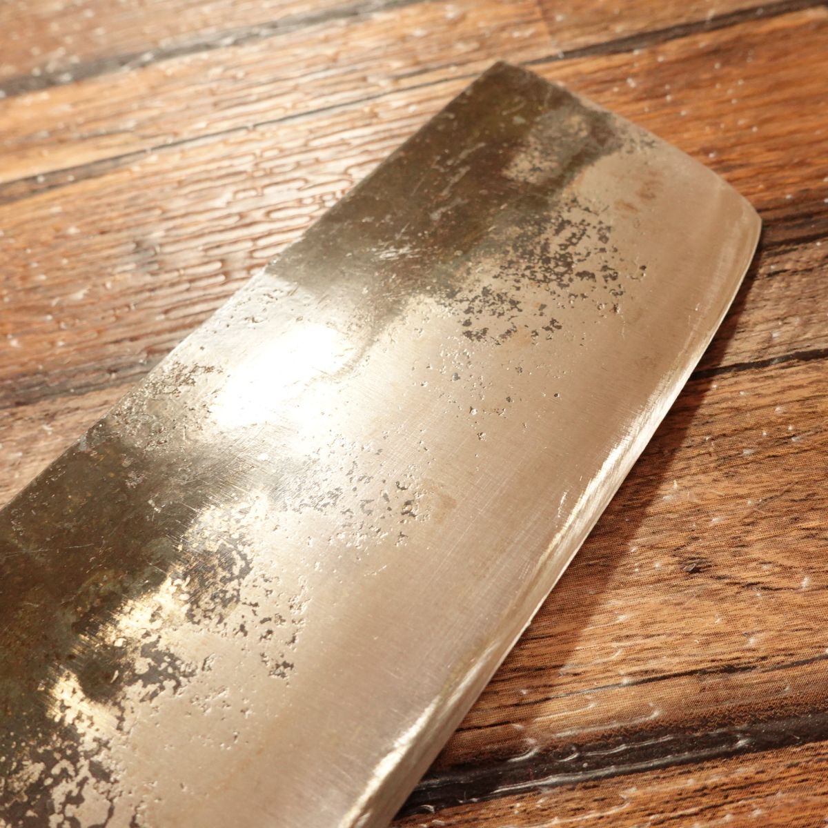 Kiya Nakiri Knife, Sharpened, Black-Forged, Water Buffalo Handle, Hatto, Nakiri, Double-Bevel, 160mm