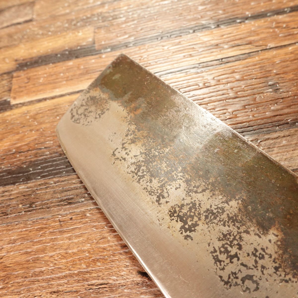 Kiya Nakiri Knife, Sharpened, Black-Forged, Water Buffalo Handle, Hatto, Nakiri, Double-Bevel, 160mm