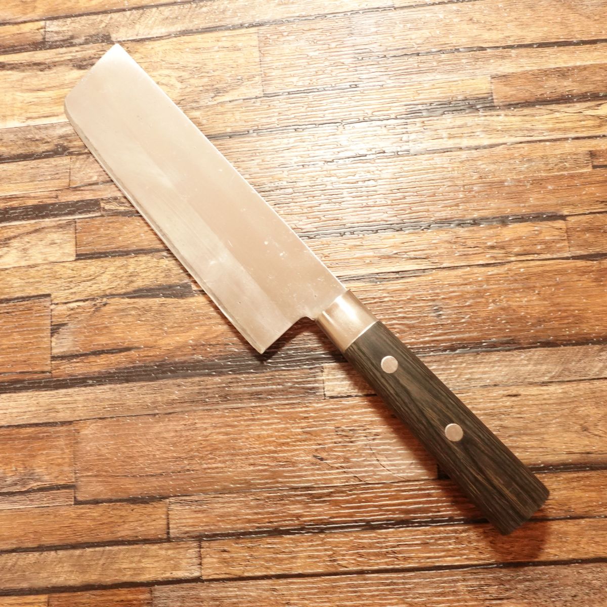 Hiromoto Nakiri Knife, Sharpened, Nakiri, Double-Bevel, Hagane Honwarikomi, 160mm