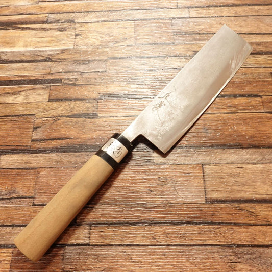 Masatoshi Nakiri Knife, Sharpened, Warikomi, Nakiri Knife, With Seal, Lightly Used, 165mm
