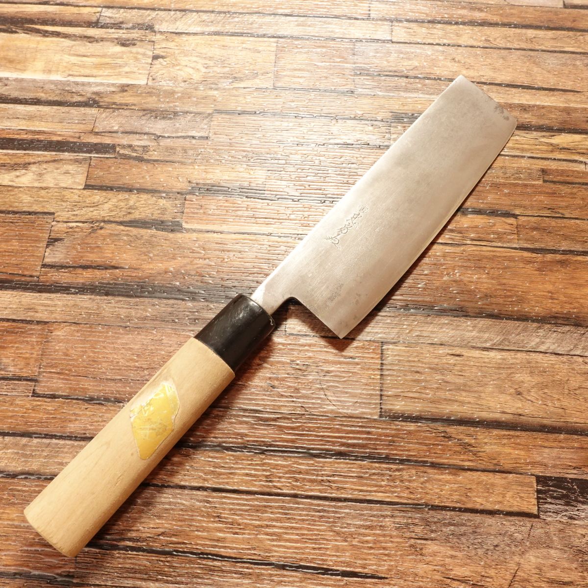 Tadafusa Nakiri Knife, Sharpened, "Tora" Inscribed, With Seal, Nakiri, 160mm