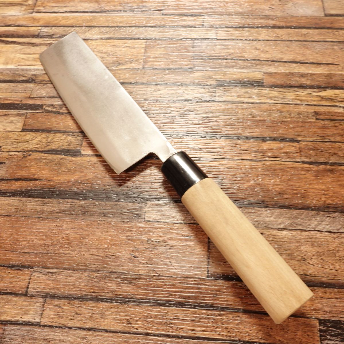 Tadafusa Nakiri Knife, Sharpened, "Tora" Inscribed, With Seal, Nakiri, 160mm