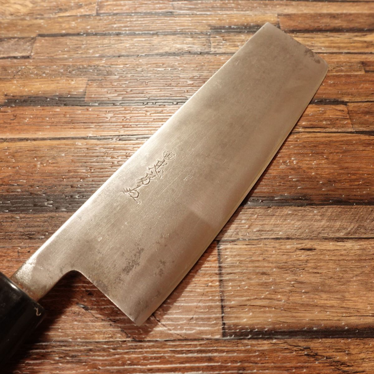 Tadafusa Nakiri Knife, Sharpened, "Tora" Inscribed, With Seal, Nakiri, 160mm