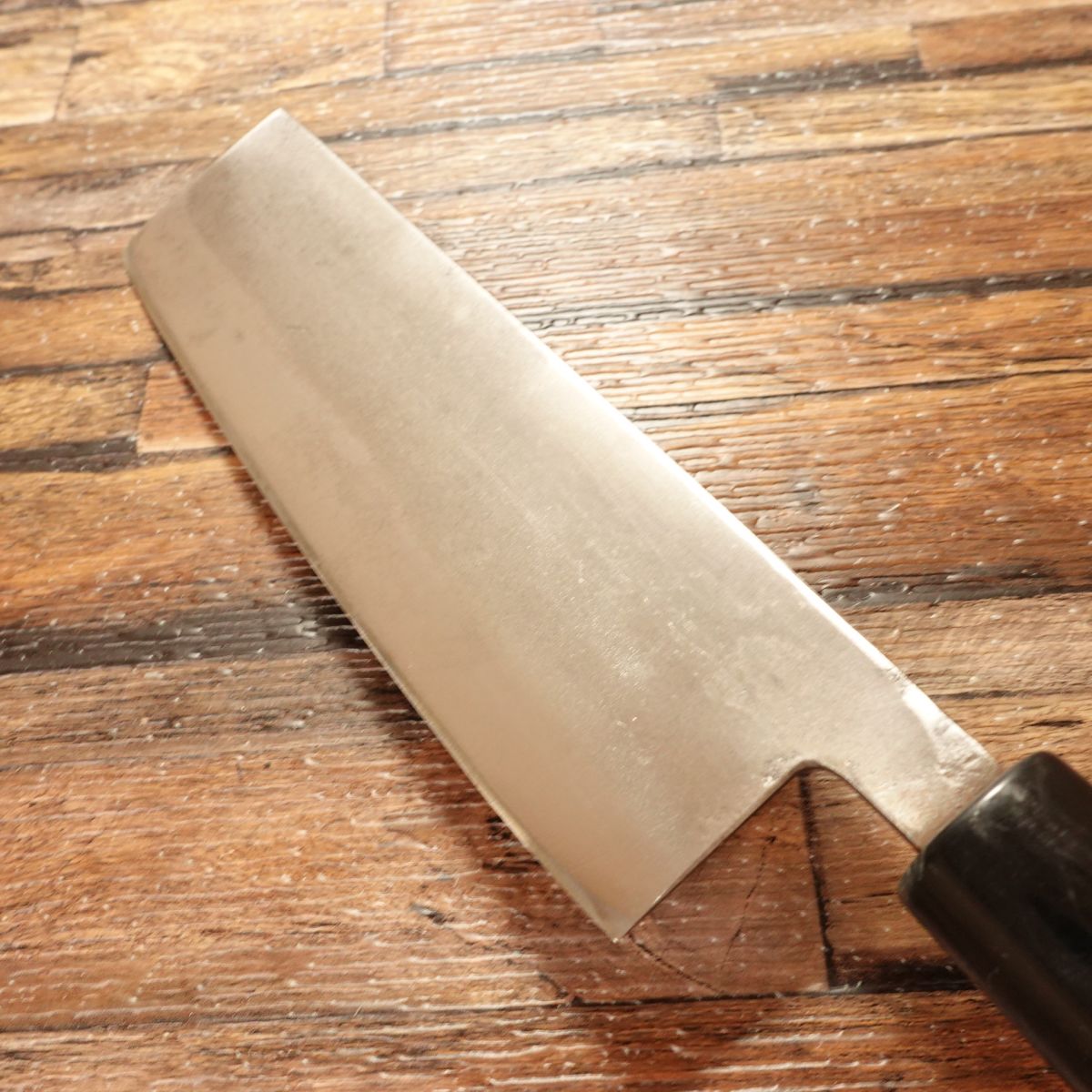 Tadafusa Nakiri Knife, Sharpened, "Tora" Inscribed, With Seal, Nakiri, 160mm