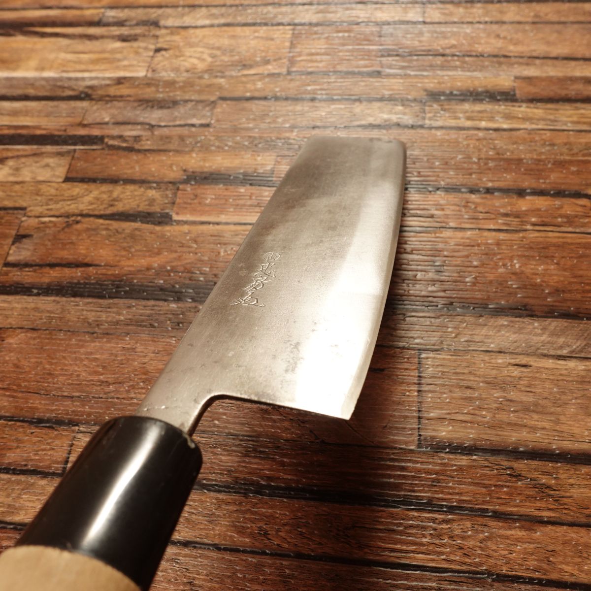 Tadafusa Nakiri Knife, Sharpened, "Tora" Inscribed, With Seal, Nakiri, 160mm