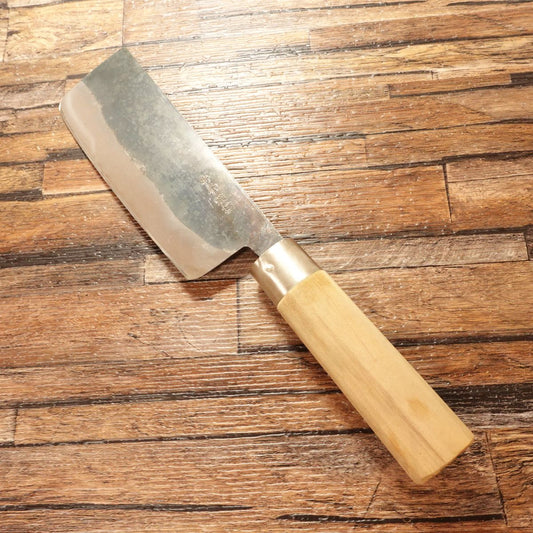 Hidemine Nakiri Knife, Sharpened, Black-Forged, Special Selection, Shuho, Nakiri, Unused Stored Item, 140mm