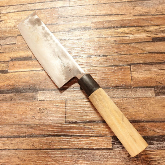 Uchide no Kozuchi Nakiri Knife, Sharpened, Black-Forged, Hand-Forged, Horse Logo, 160mm