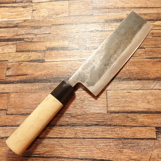 Kiya Nakiri Knife, Sharpened, Yoshihisa Marking, Black-Forged, 165mm
