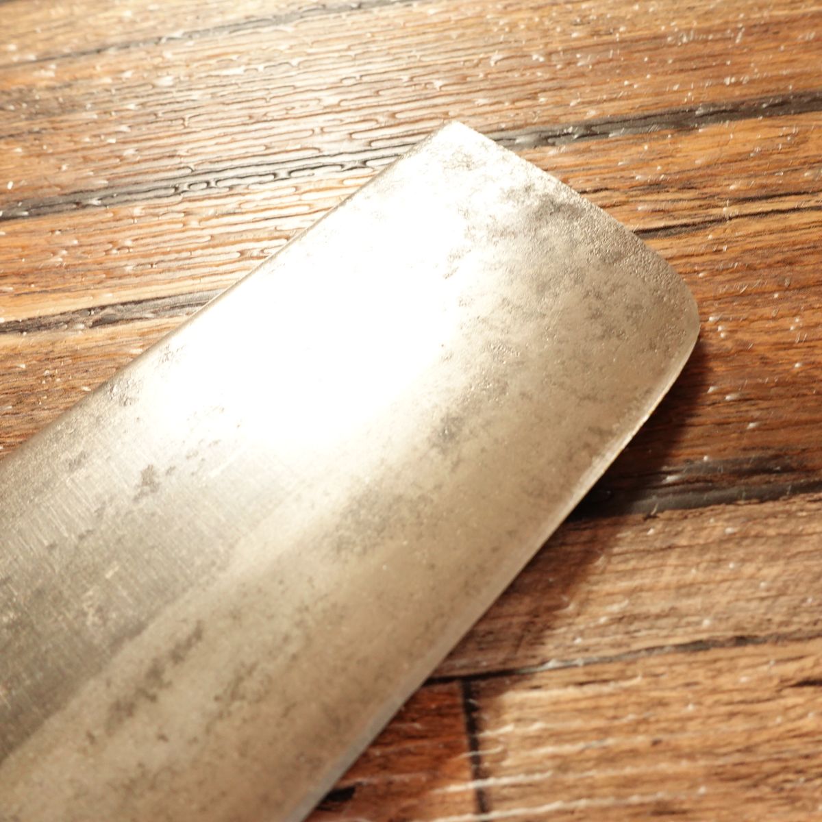 Hanagami Nakiri Knife, Sharpened, Black-Forged, Double Bevel, With Seal, 160mm