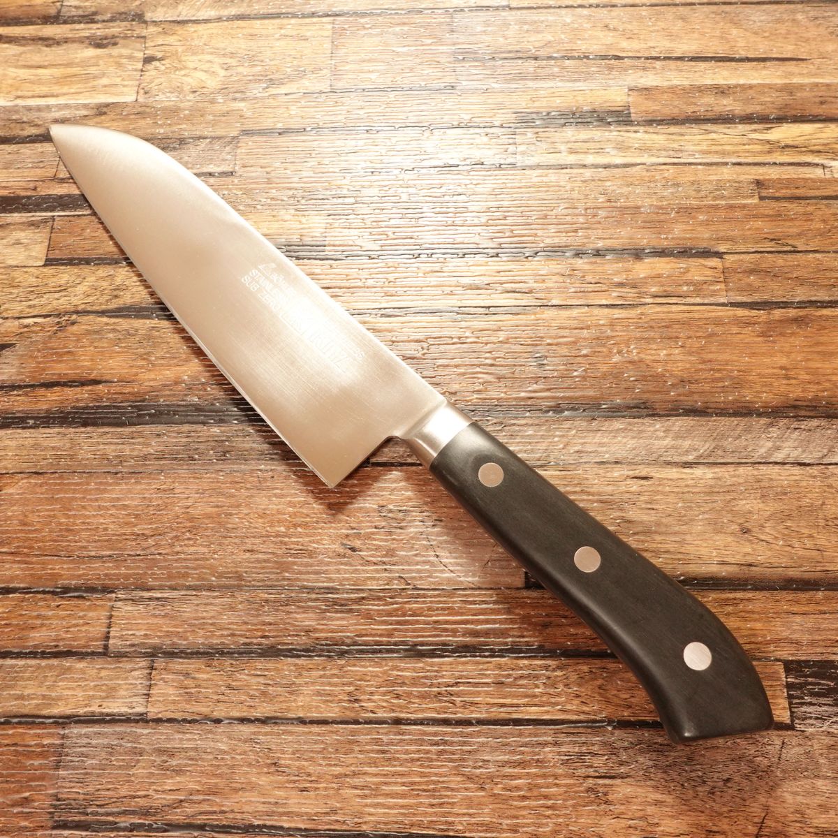 Kiya Santoku Knife, Sharpened, Edelweiss Series, All-Purpose Knife, No.160, Stainless Steel, 180mm