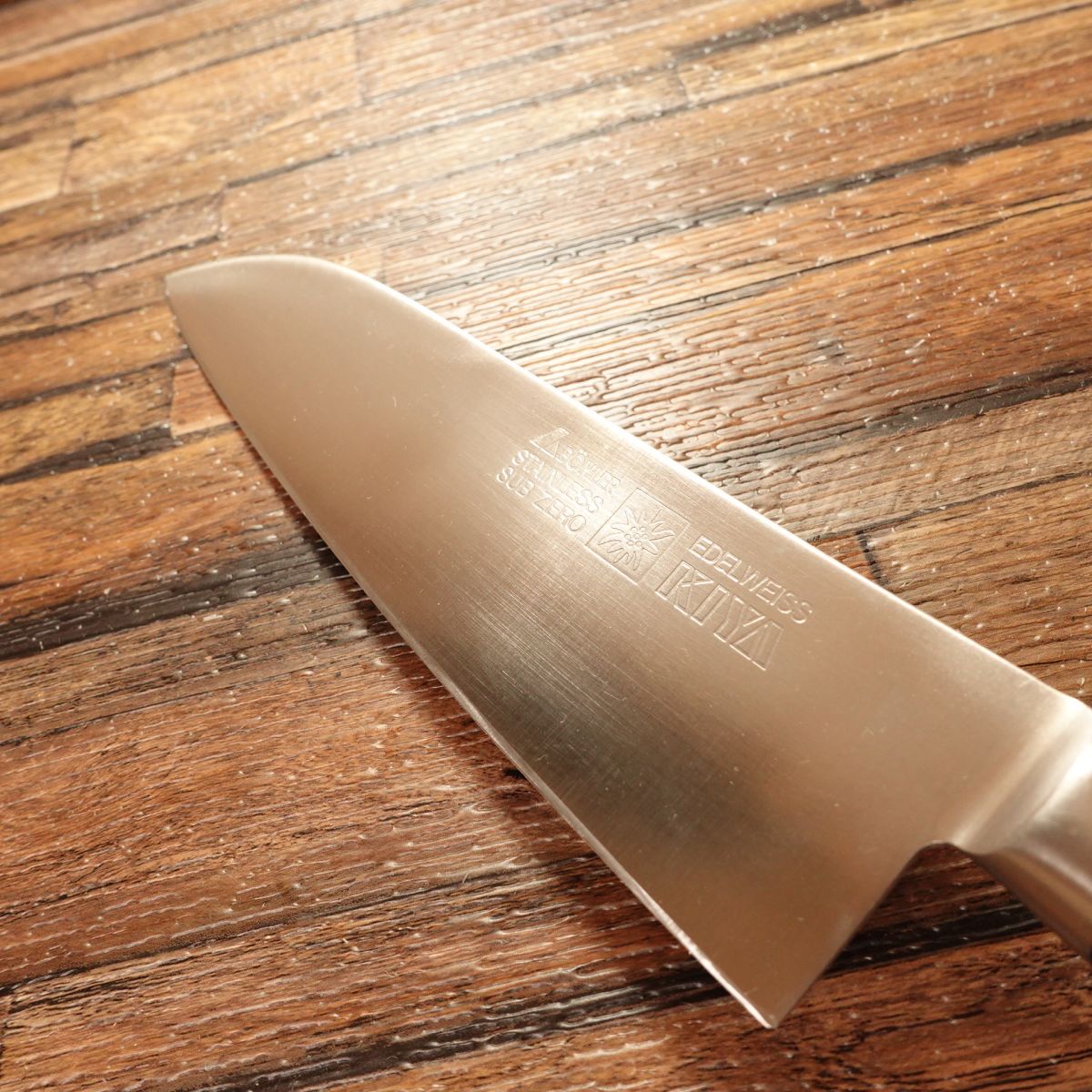 Kiya Santoku Knife, Sharpened, Edelweiss Series, All-Purpose Knife, No.160, Stainless Steel, 180mm