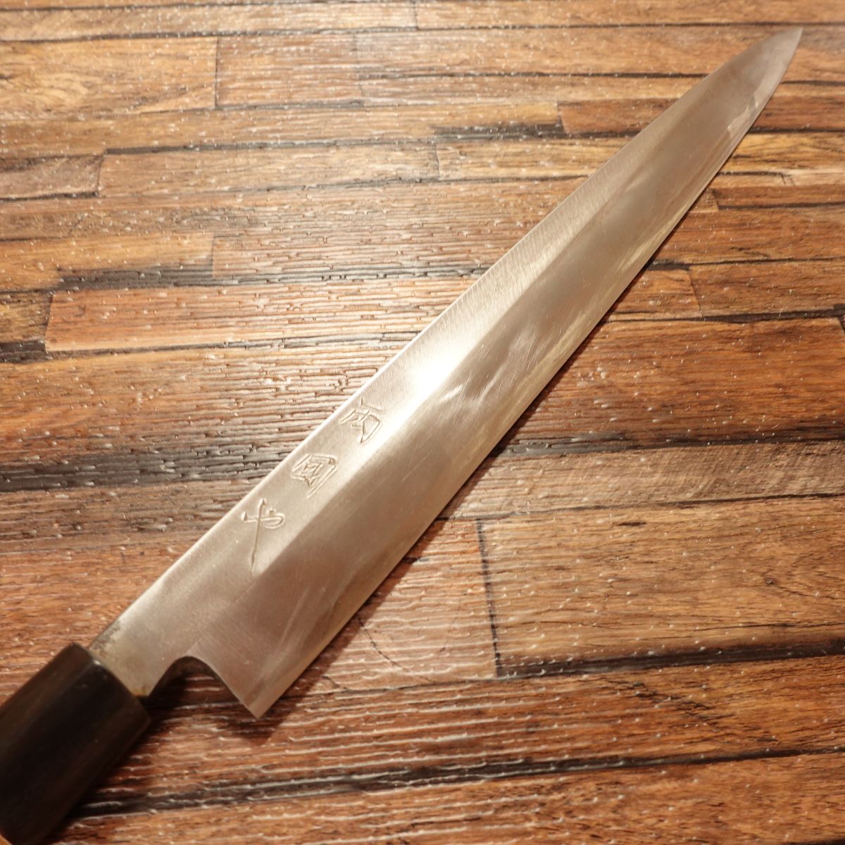 Ryogokuya Yanagiba Knife, Sharpened, Water Buffalo Handle, Sashimi Knife, Aogami No.2 Steel, Forged, Ryogokuya, Boxed, 300mm