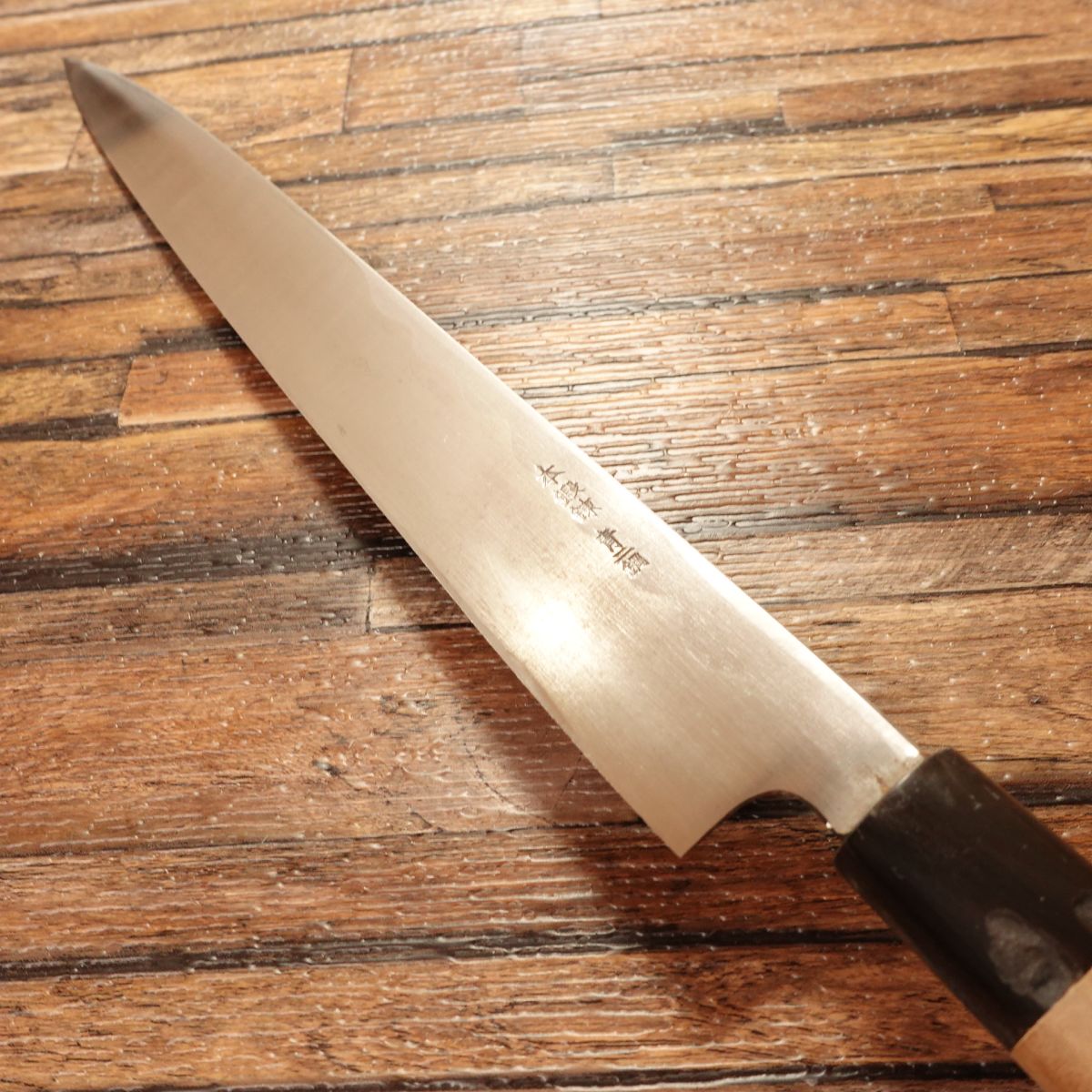 Ryogokuya Yanagiba Knife, Sharpened, Water Buffalo Handle, Sashimi Knife, Aogami No.2 Steel, Forged, Ryogokuya, Boxed, 300mm