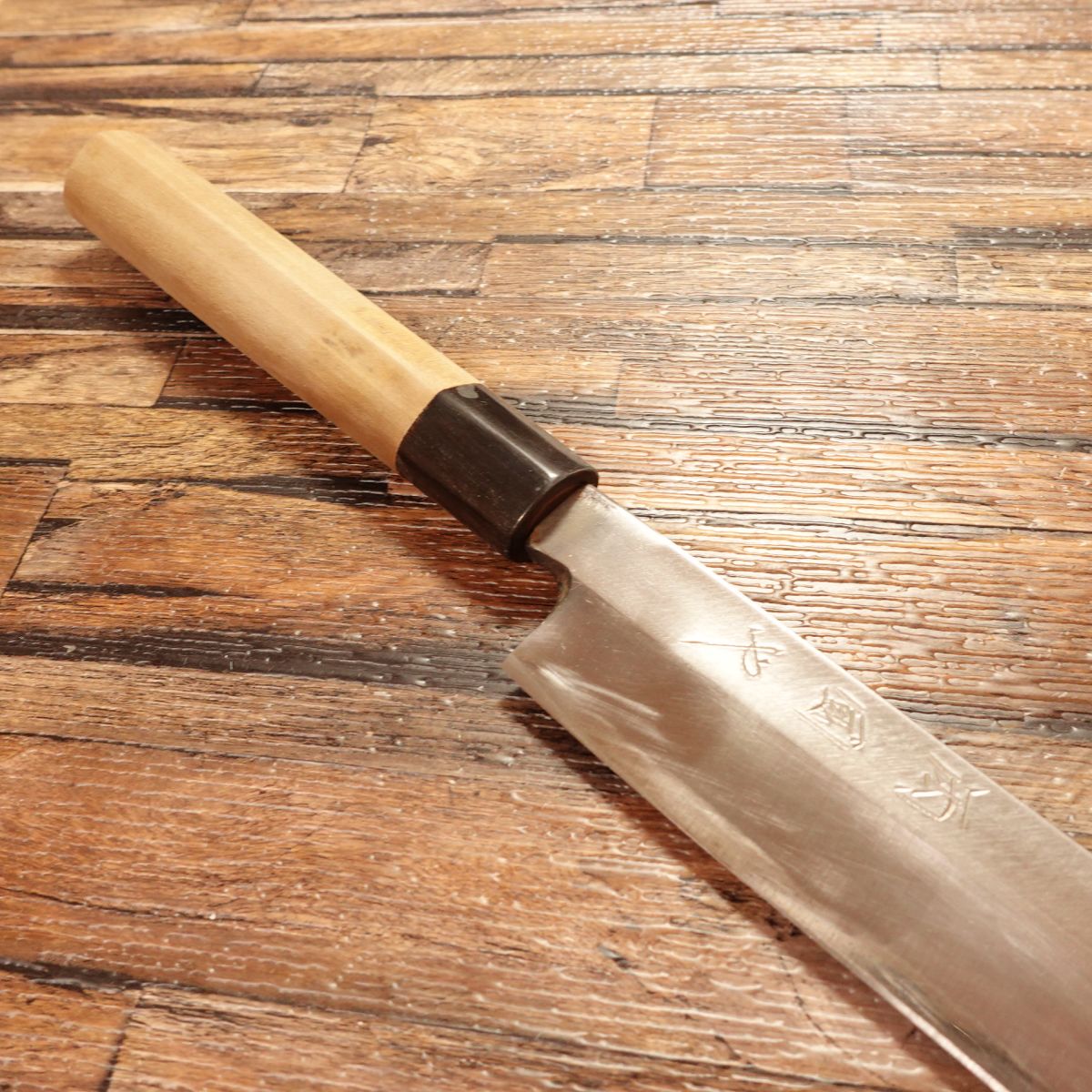 Ryogokuya Yanagiba Knife, Sharpened, Water Buffalo Handle, Sashimi Knife, Aogami No.2 Steel, Forged, Ryogokuya, Boxed, 300mm