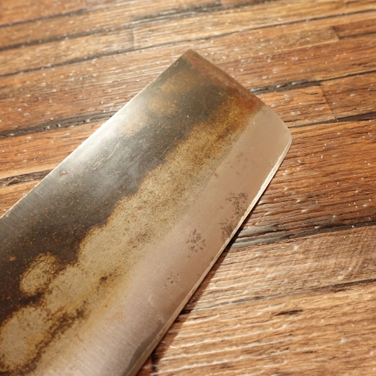 Yamajin Nakiri Knife, Sharpened, Black Finish, Double Bevel, Brand Sticker, 160mm