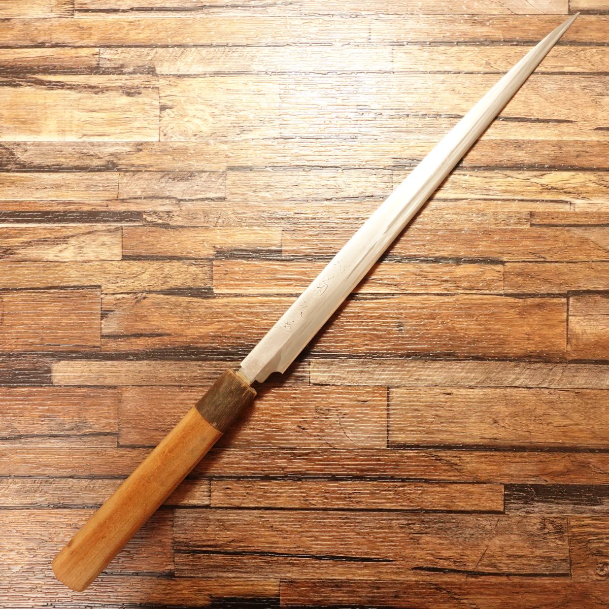 Kikumoto Yanagiba Knife, Water Buffalo Handle, Sashimi Knife, Honke Kikumoto Work, 285mm