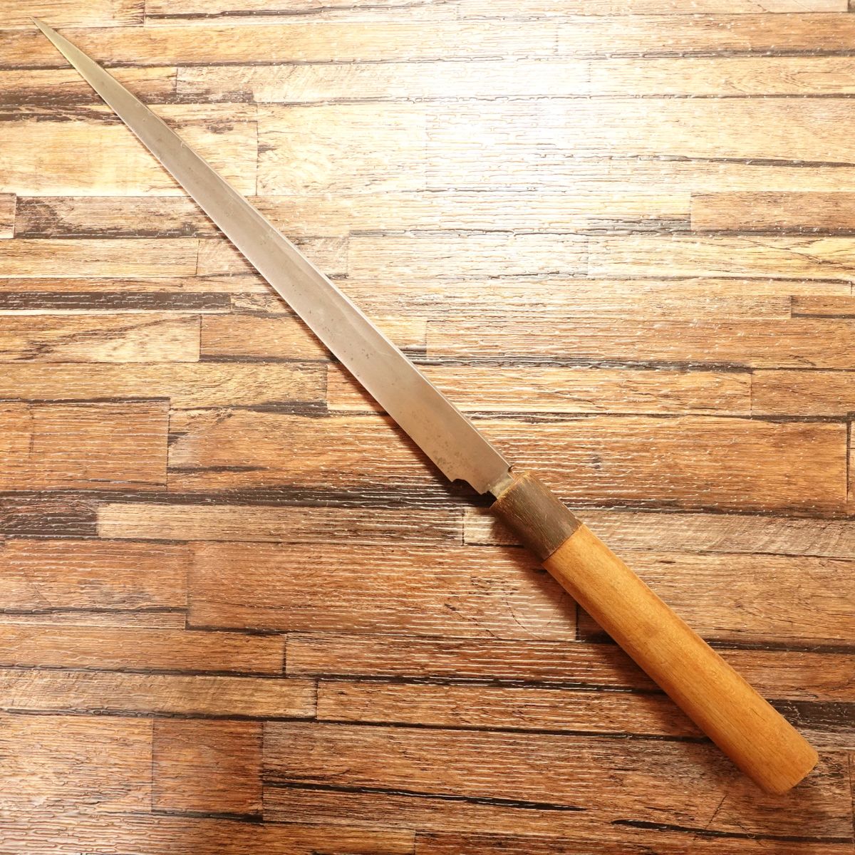 Kikumoto Yanagiba Knife, Water Buffalo Handle, Sashimi Knife, Honke Kikumoto Work, 285mm