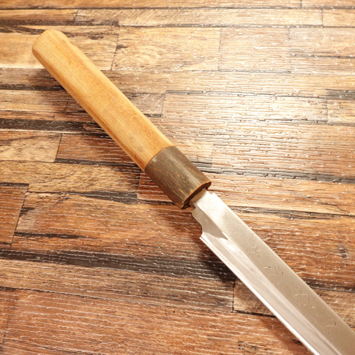 Kikumoto Yanagiba Knife, Water Buffalo Handle, Sashimi Knife, Honke Kikumoto Work, 285mm