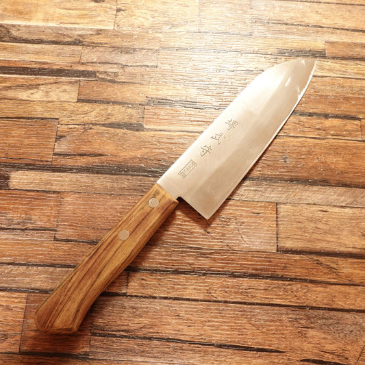 Sakai Takemori Santoku Knife, Sharpened, Molybdenum Stainless, All-Purpose Knife, 165mm