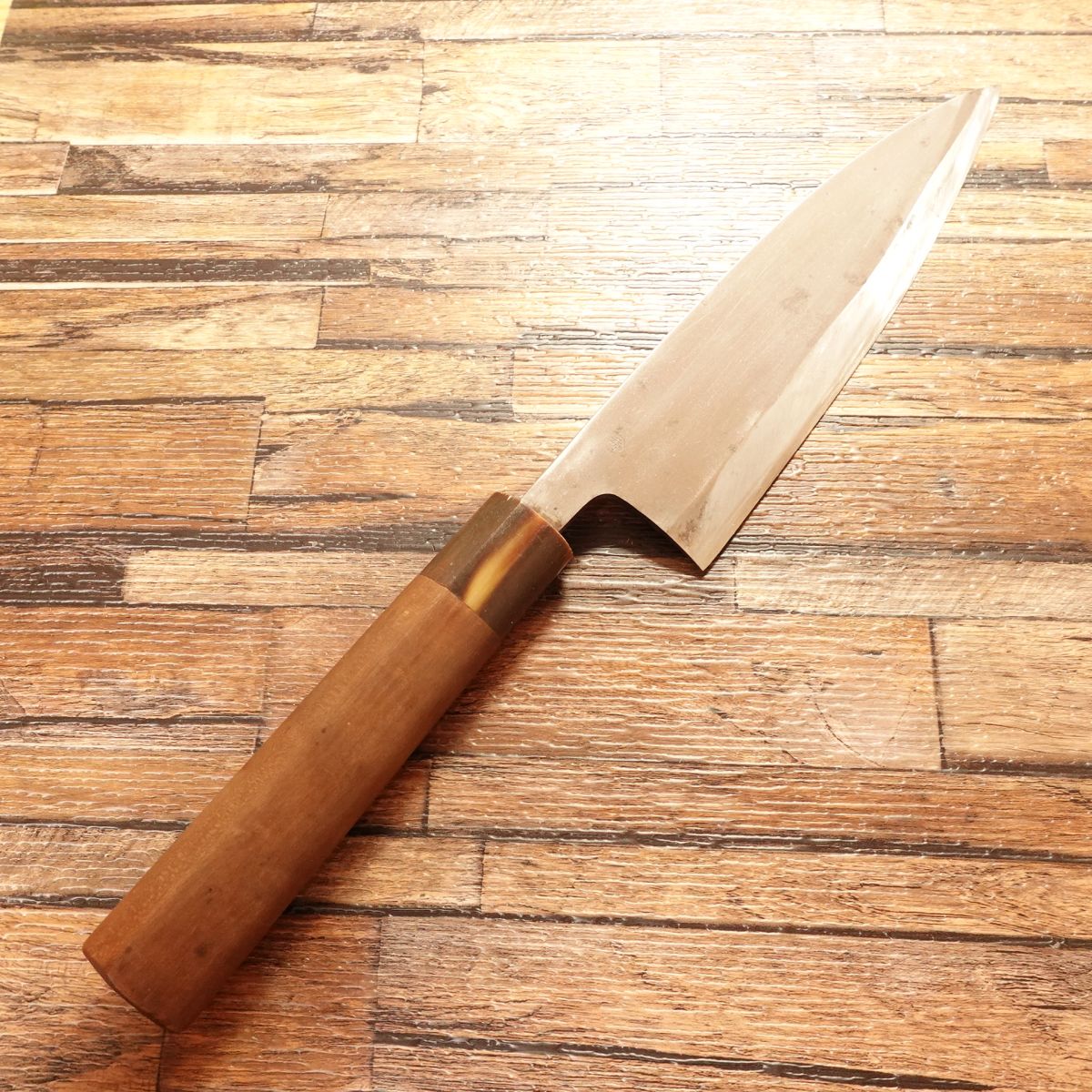 Masamoto Mi-Oroshi Knife, Sharpened, Water Buffalo Handle, Slim Deba, “Shu”, 180mm