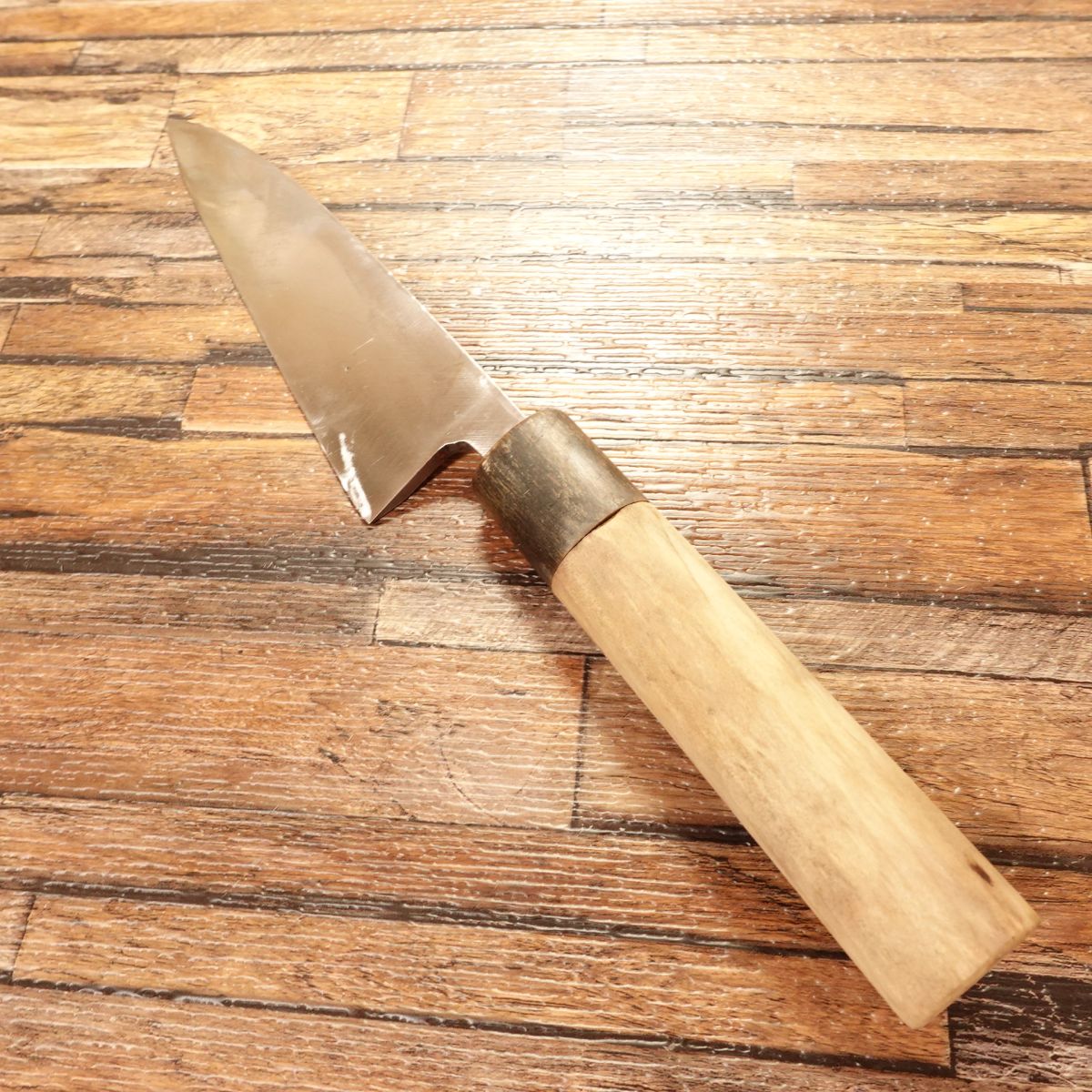 Kikuhide Deba Knife, Sharpened, Water Buffalo Handle, Kikuhide Stainless, Single Bevel, 160mm