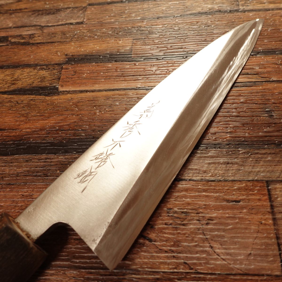 Kikuhide Deba Knife, Sharpened, Water Buffalo Handle, Kikuhide Stainless, Single Bevel, 160mm