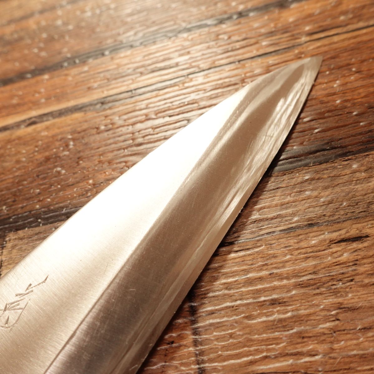 Kikuhide Deba Knife, Sharpened, Water Buffalo Handle, Kikuhide Stainless, Single Bevel, 160mm