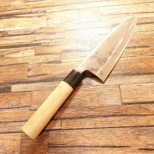 Yoshitomo Deba Knife, Sharpened, Hagane, Yoshitomo Work, 165mm