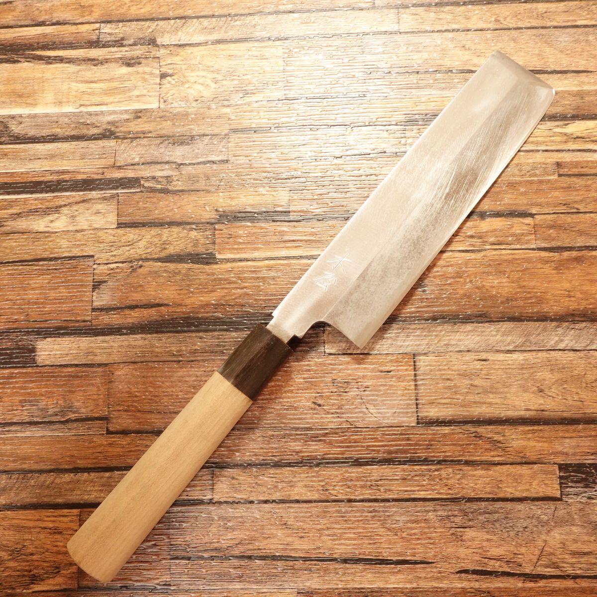 Kiya Usuba Knife, Sharpened, Water Buffalo Handle, Single Bevel, Vegetable Knife, Lightly Used, 200mm
