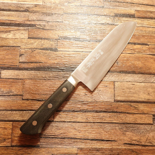 Sekimasa Santoku Knife, Sharpened, All-Purpose Knife, AH-65 Hon-Warigomi, Sekimasa-Made, 160mm