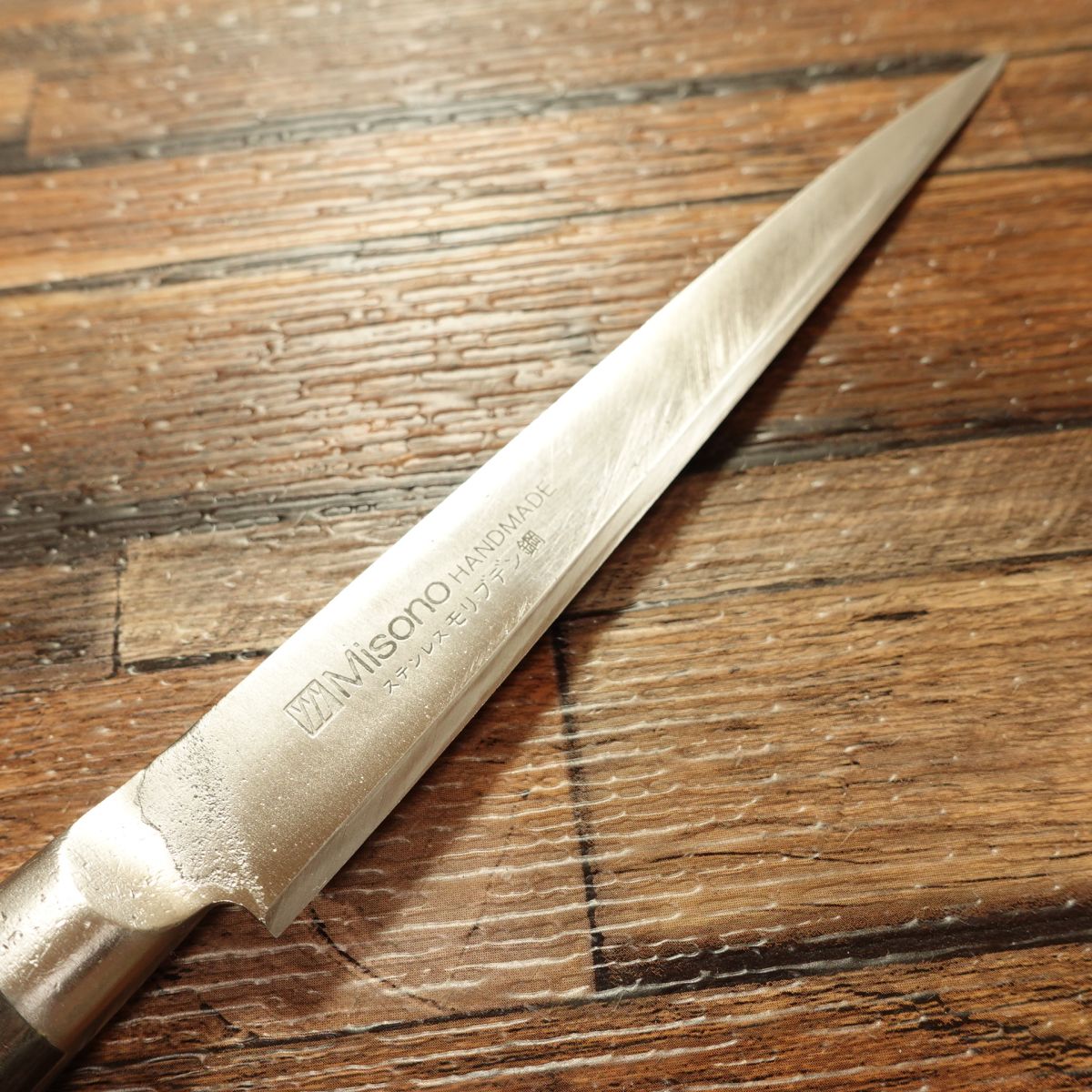 MISONO Petty Knife, Sharpened, Fruit Knife, Stainless Steel, Molybdenum Steel, Nearly Straight Edge, 140mm