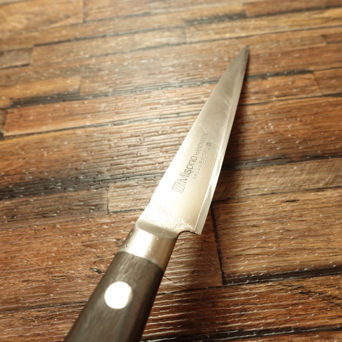 MISONO Petty Knife, Sharpened, Fruit Knife, Stainless Steel, Molybdenum Steel, Nearly Straight Edge, 140mm