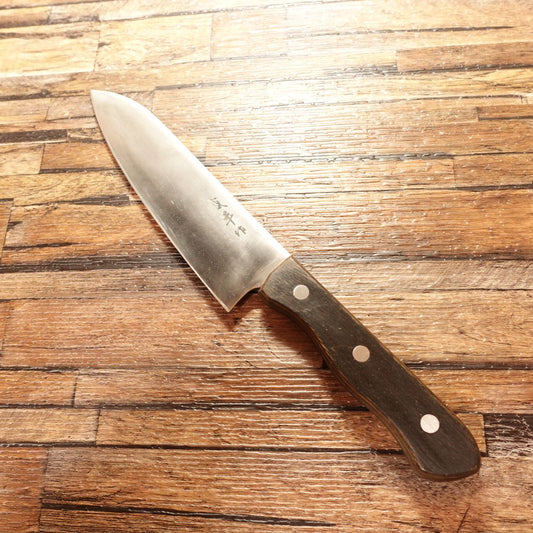 Morihira Santoku Knife, Sharpened, Swedish Steel Core, 160mm