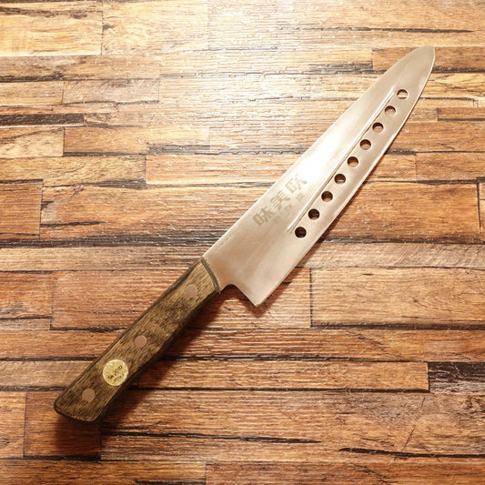 Ajimisaki Santoku Knife, Sharpened, Perforated, Special Steel, TV Shopping Model, 210mm