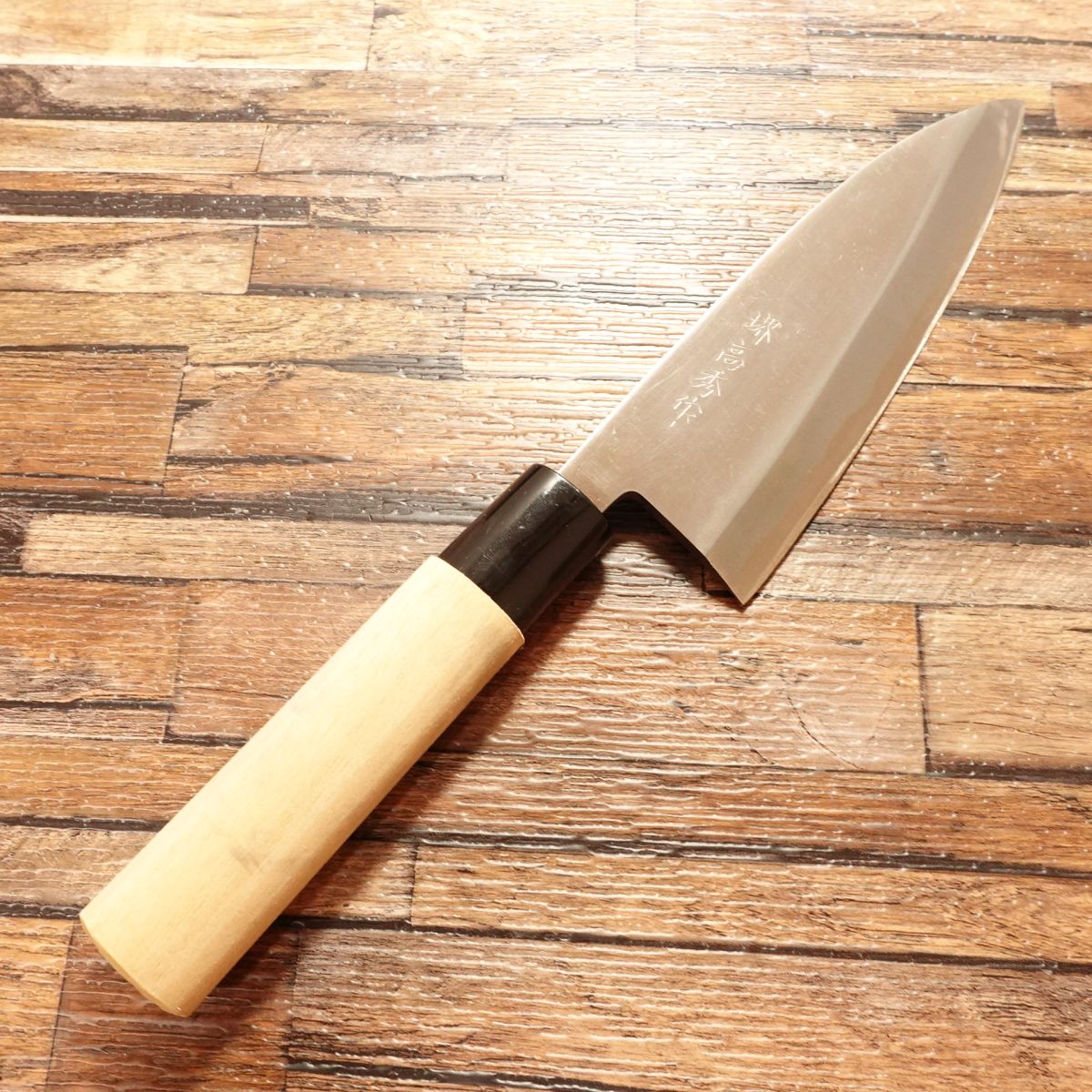 Sakai Takahide Ai-Deba Knife, Sharpened, Thin 4mm Deba Knife, Hagane Steel, Unused Stored Item, 155mm