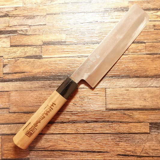 Shirasagi Usuba Knife, Sharpened, Single Bevel, Crown Mark, Forged Steel, Nakiri, 165mm