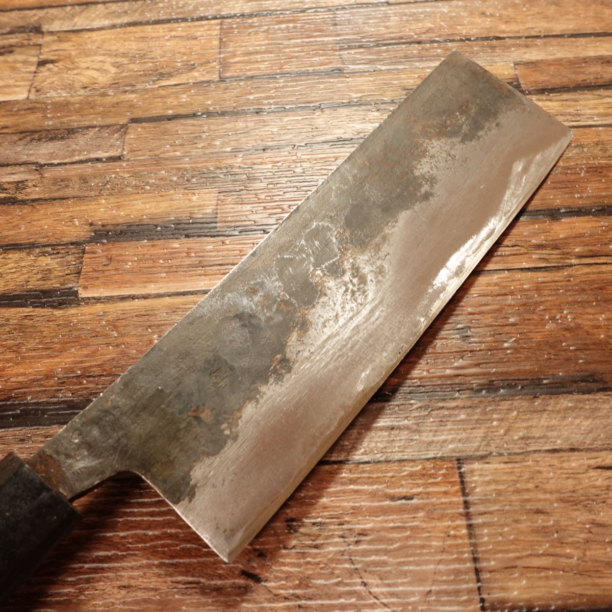 Black-Forged Nakiri Knife, Sharpened, Unbranded, Tosa, 170mm