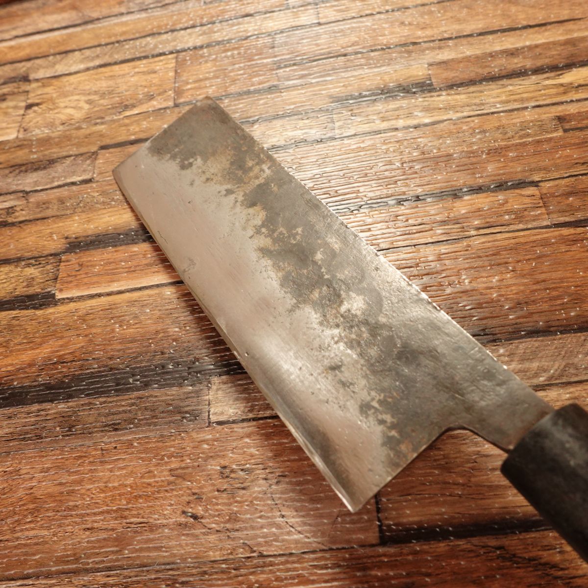 Black-Forged Nakiri Knife, Sharpened, Unbranded, Tosa, 170mm