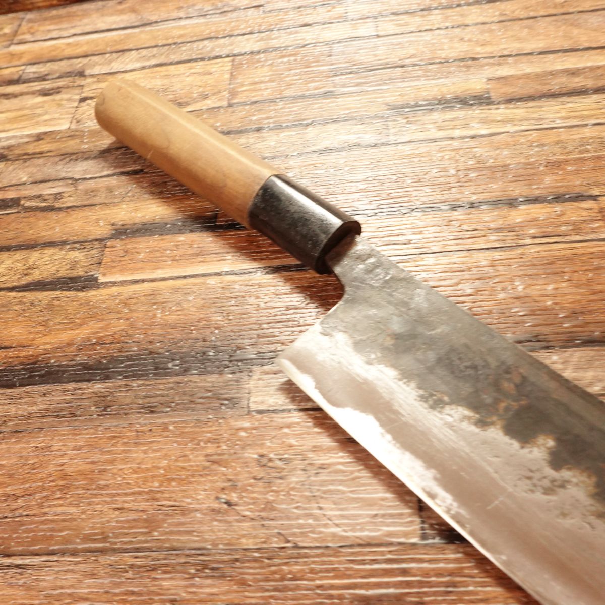 Black-Forged Nakiri Knife, Sharpened, Unbranded, Tosa, 170mm