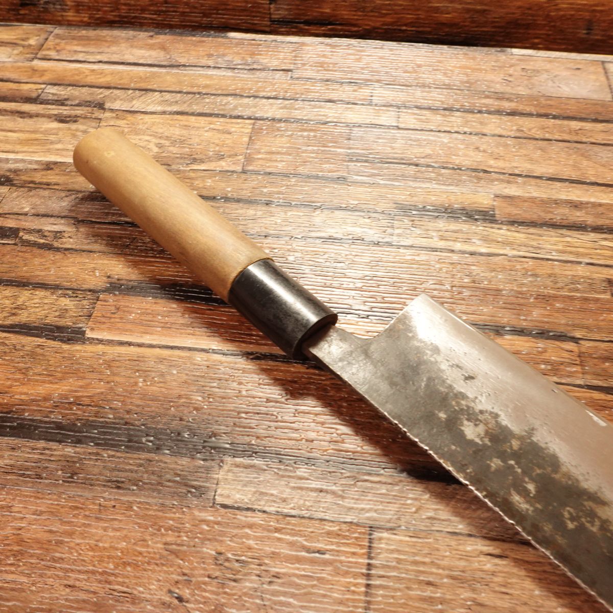 Black-Forged Nakiri Knife, Sharpened, Unbranded, Tosa, 170mm