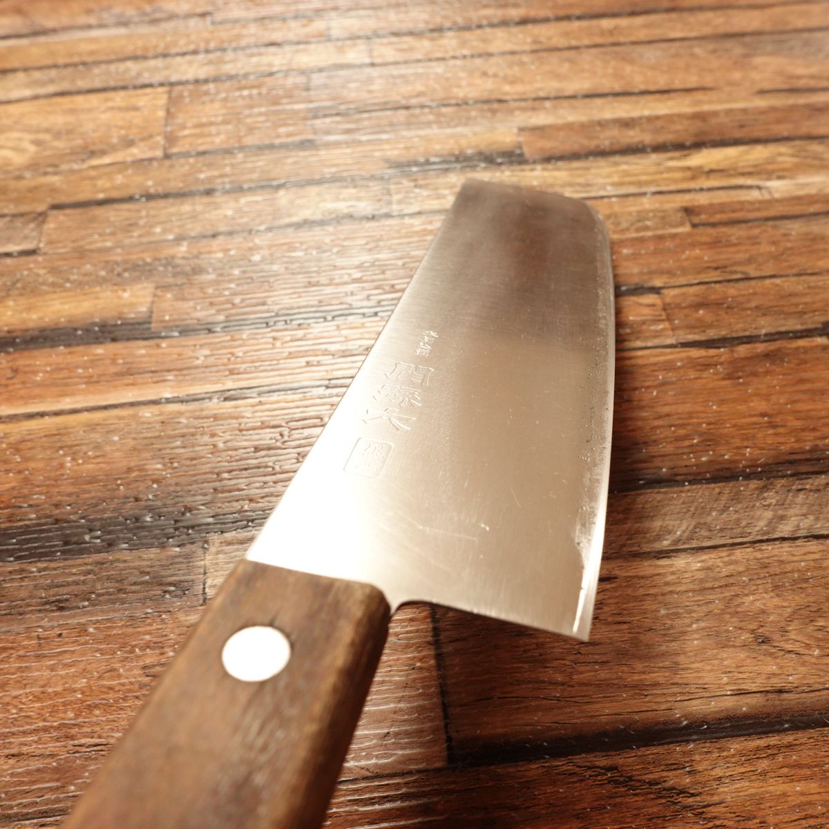 Seki Magoroku Nakiri Knife, Sharpened, Momoyama Series, Honwarikomi Steel, Kai, 160mm