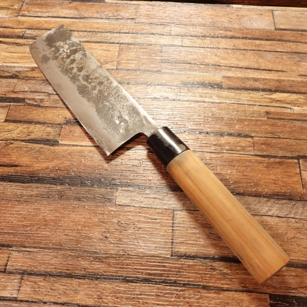 Tosa Yamamasa Nakiri Knife, Sharpened, Aogami Steel, Black-Forged, Special Forging, 170mm