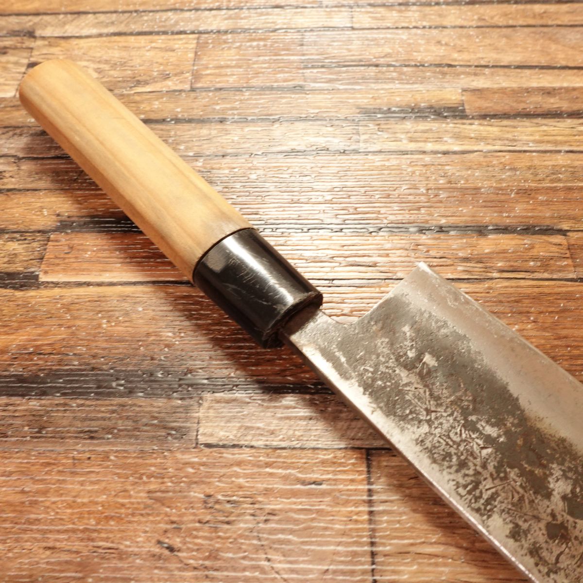 Tosa Yamamasa Nakiri Knife, Sharpened, Aogami Steel, Black-Forged, Special Forging, 170mm