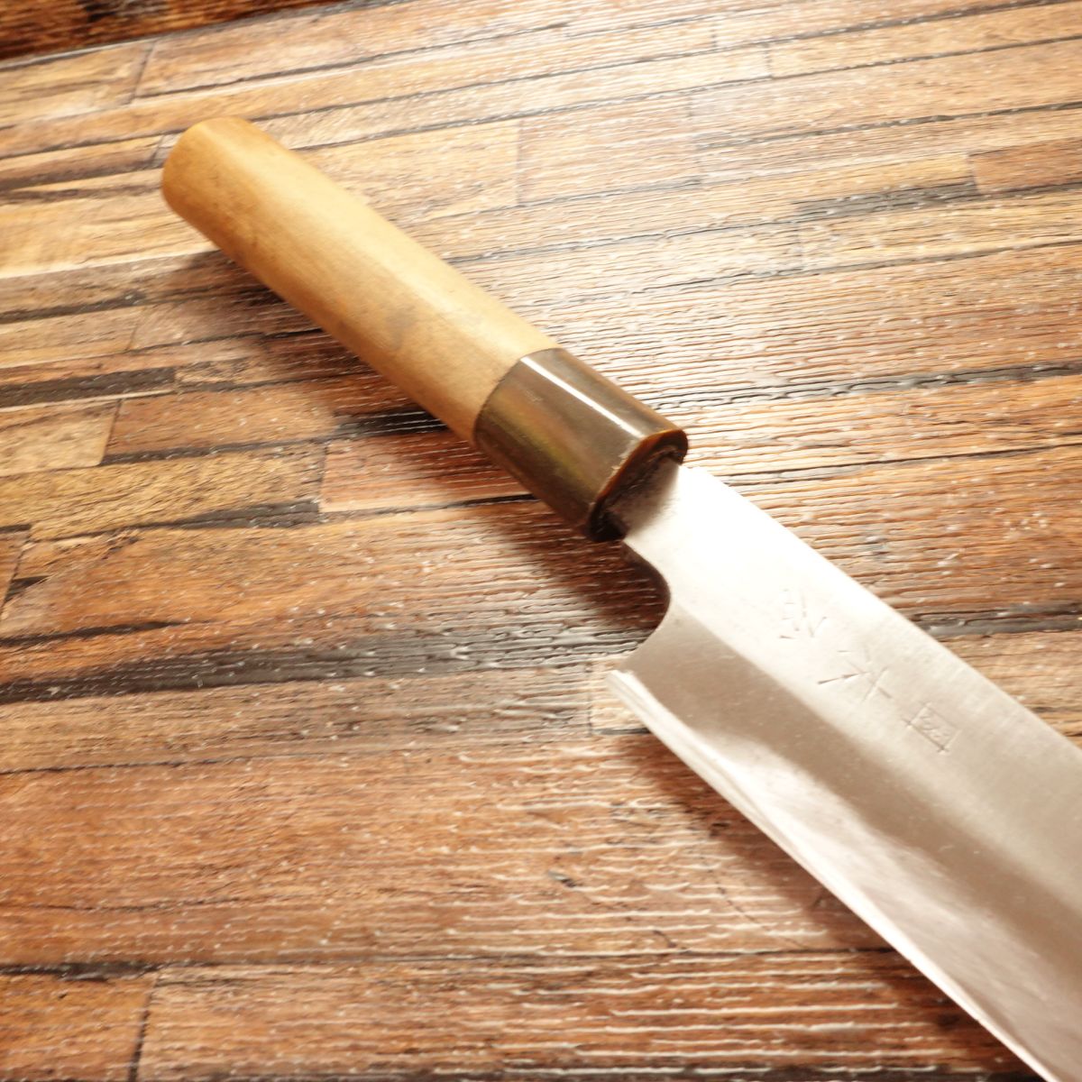 Izutsuki Kiya Kama-Usuba Knife, Sharpened, Buffalo Horn Handle, Single Bevel, Carefully Used, 225mm