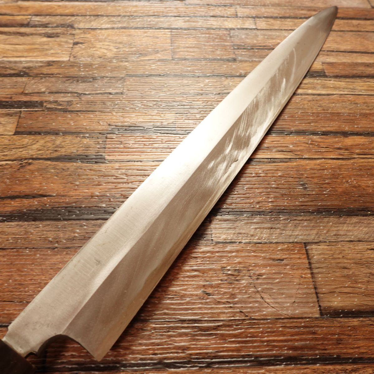 Houshou Yanagiba Knife, Sharpened, Buffalo Horn Handle, Sashimi Knife, Custom Made, Carefully Used, 335mm